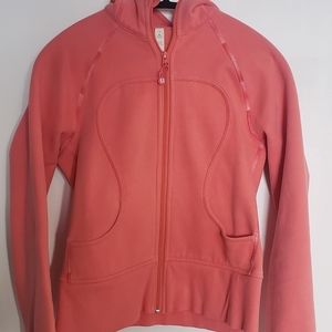 Pink lulemon zip up hoodie sweater size 6